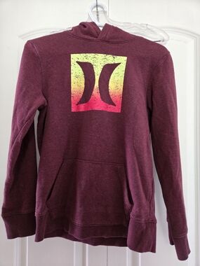 Hurley Maroon Hoodie with Gradient Logo